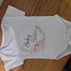Baby sister onesie wreath ring boho inspired